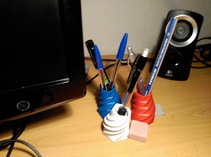 destiny's twists pinshape holder pencil order office 3d print model - Mito3D