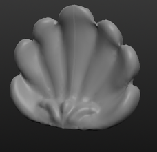 clamshell pinshape escritorio art sculptris seashell mar shell 3d print model - Mito3D