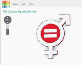 Gleichstellung Geschlechter symbol pinshape 3d design 3d print model - Mito3D