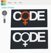code + female pinshape 3d-design 3d print model - Mito3D