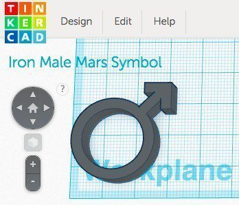 Eisen männlichen mars symbol pinshape 3d design 3D print model - Mito3D