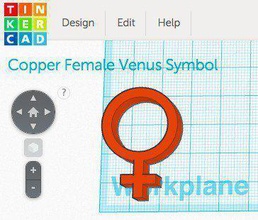 cobre feminino vênus símbolo pinshape 3d design 3d print model - Mito3D