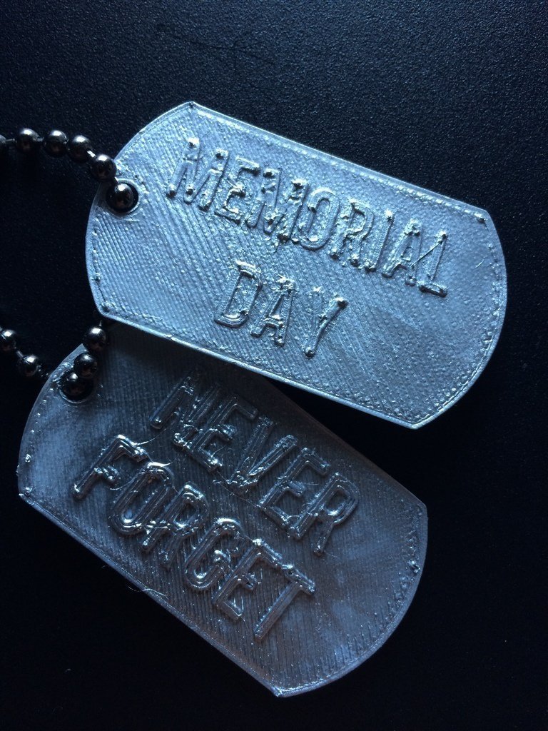 memorial day dog tags pinshape 3d design 3D print model - Mito3D