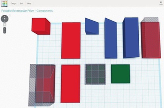 plegable rectangular prisma impresión plana pinshape Diseño 3d 3d print model - Mito3D
