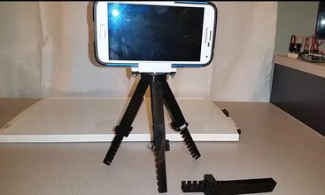 adjustable tripod spring loaded pinshape stand pla phone mount extendable camera 3d print model - Mito3D