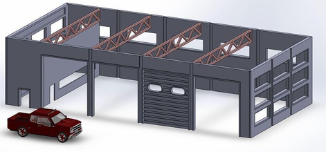 garagem ho escala pinshape 3d design 3d print model - Mito3D
