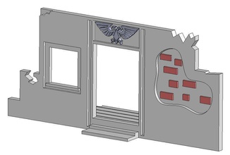 wargaming terreno edificio ruinas entrada pinshape Diseño 3d 3d print model - Mito3D