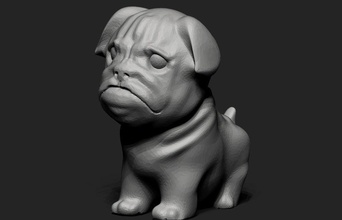 Mops pinshape mascot pet Tier Hund 3d print model - Mito3D