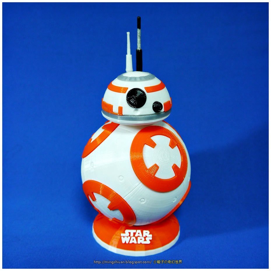 bb8 droid star wars fuerza despierta antenas pinshape robot juguete starwar 3D print model - Mito3D