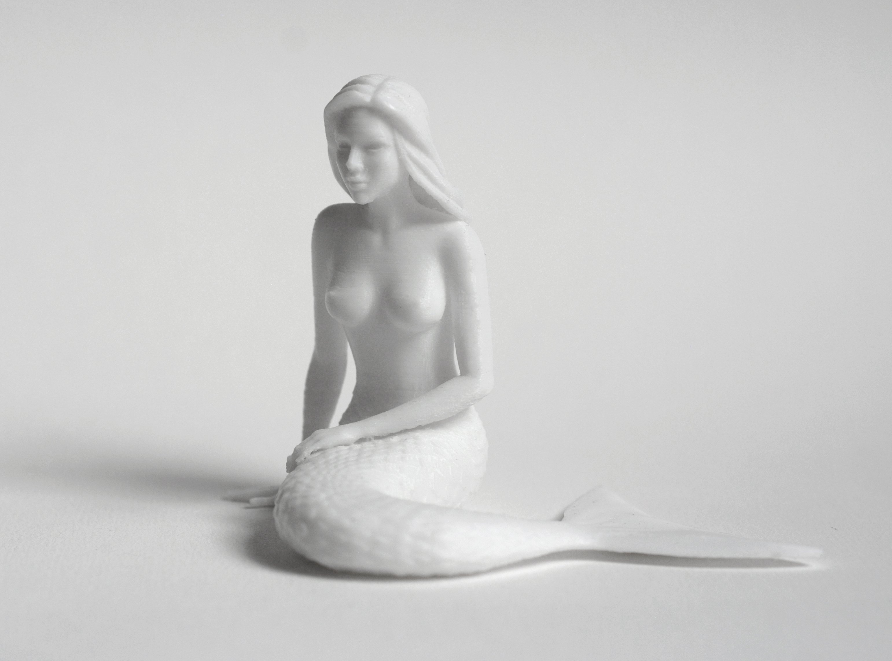 thinking mermaid pinshape interior furniture fairy-tale statue art decor sculpture humanoid fish character figurine figure desk girl doll toy 3D print model - Mito3D