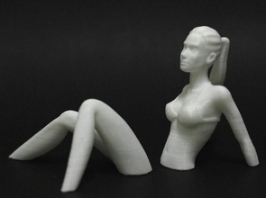 Sonnen Mädchen Skulptur pinshape weiblich Charakter statue nackt Körper Frau bikini Figur Dekor Sonnenbad Kunst 3d print model - Mito3D