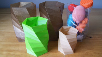 geometric vases pinshape -functional-print low-poly 3d print model - Mito3D