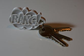 bang comic Schlüsselanhänger Kleiderbügel pinshape comics hanger keychain 3d print model - Mito3D