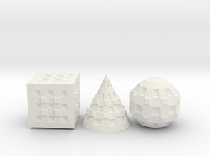 artista primitive pinshape art scultura display guida studio primative cono cubo sfera primitivo low poly 3d stampa design concorso 3d print model - Mito3D