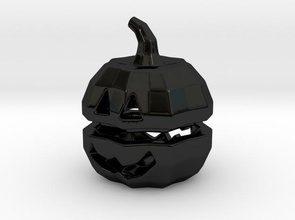tea light pumpkin lantern pinshape jack-o-lantern low-poly-3d-printing-design-contest lamp tea-candle candle ceramic angry scary spooky happy smiling two-faces small 3d print model - Mito3D