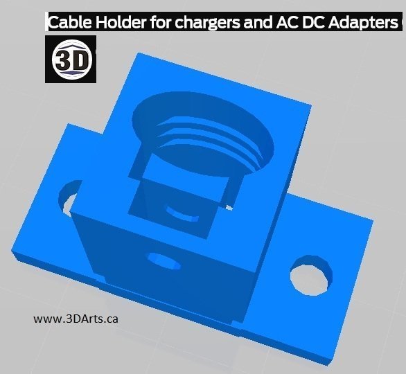support câble chargeurs ac dc adaptateurs fastner pinshape Conception 3d 3D print model - Mito3D