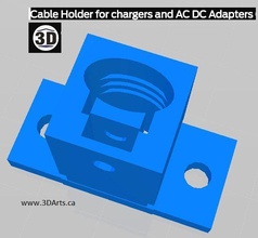 cable holder chargers ac dc adapters fastner pinshape 3d-design 3d print model - Mito3D