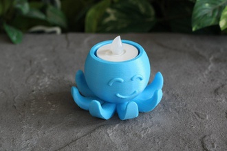 octopus tea light pinshape eletric-light-holder cute tealight tea-lights 3d print model - Mito3D