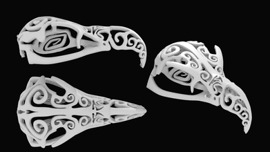 in filigrana vulture cranio pinshape khera bird art 3d print model - Mito3D