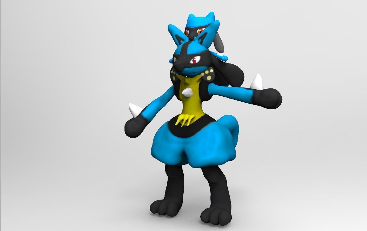 riolu lucario pinshape pok mon 3D print model - Mito3D