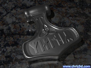 mjolnir martelo thor pinshape viking pingente 3d print model - Mito3D