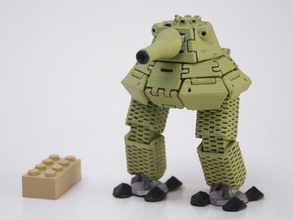 gerzer ii tankoped pinshape toys-robot miniatures tanks robots mecha miniature tank robot mech 3d print model - Mito3D
