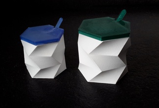 sugar salt container - basin pinshape vases spoon sugar-bowl sugar-bsin lid 3d print model - Mito3D