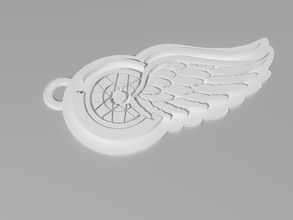 detroit red wings keychain pinshape redwings nhl 3d print model - Mito3D