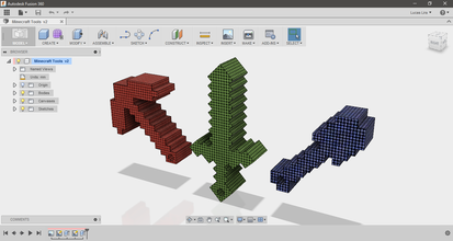 minecraft ferramentas impress 3d tools printing pinshape print 3dprinted game 3d print model - Mito3D