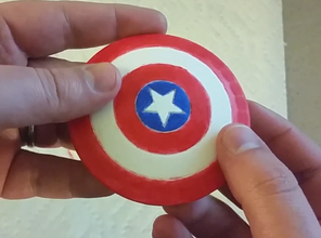 mini captain america bouclier aimant pinshape l'aimant avengers marvel capitaine l'amérique 3d print model - Mito3D