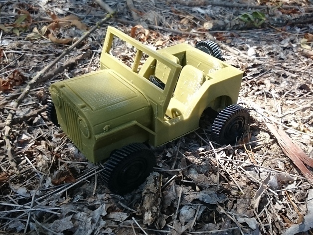 jeep willys pinshape 4wd automoción vintage american coche ejército 3D print model - Mito3D