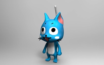 happy fairy tail pinshape character 3d print model - Mito3D