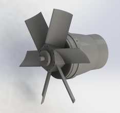 segmenté fan 8mm arbre pinshape vent générateur d'énergie éolienne turbine lame prop l'hélice 3d print model - Mito3D