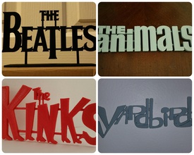 60's band logos bundled deal pinshape rock-music logo music the-yardbirds the-kinks the-animals the-beatles 60's-music rock-n-roll 3d print model - Mito3D
