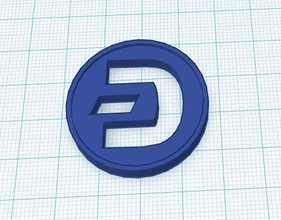 dash coin logo cryptocurrency pinshape advertising miniature currency coins 3d print model - Mito3D
