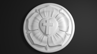 martin luther's seal luther rose pinshape 3d-design christianity christian martin-luther 3d print model - Mito3D