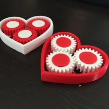 geared heart pinshape love gear 3d print model - Mito3D