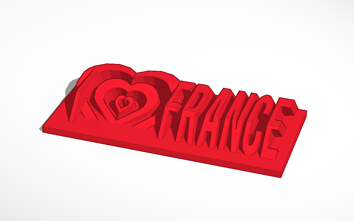 Liebe Frankreich gedruckte 3d pinshape 3D print model - Mito3D