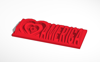 love america2 3d printed pinshape i-love-america 3d print model - Mito3D