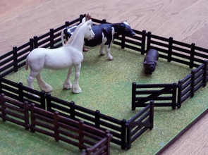 fazenda cerca brinquedo animais pinshape rancho playmobil troca carícias animal estimação papo portão farm 3d print model - Mito3D