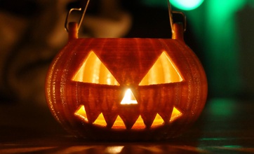 halloween pumpkin pinshape trick treat tealight spooky scary lamion creepy candle 3d print model - Mito3D