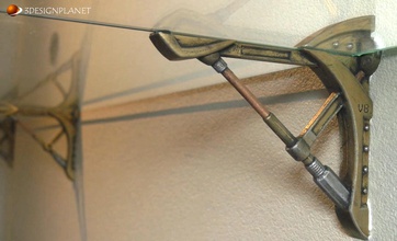 steampunk suporte prateleira pinshape parede metal industrial ouro glas 3d print model - Mito3D