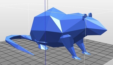 poly pinshape sıçan heykel hayvan düşük poli 3d print model - Mito3D