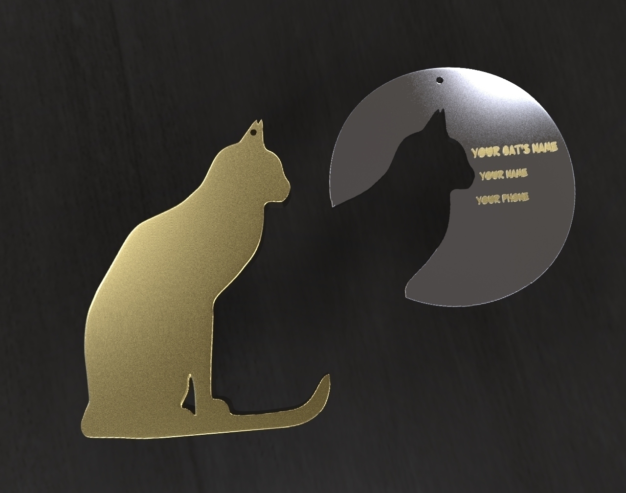 cat tag necklaces pinshape accesories pet cat-tag 3D print model - Mito3D