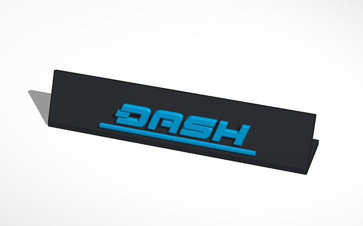 dash cryptocurrency desk sign coin pinshape support logo desk-organizer currency 3D print model - Mito3D