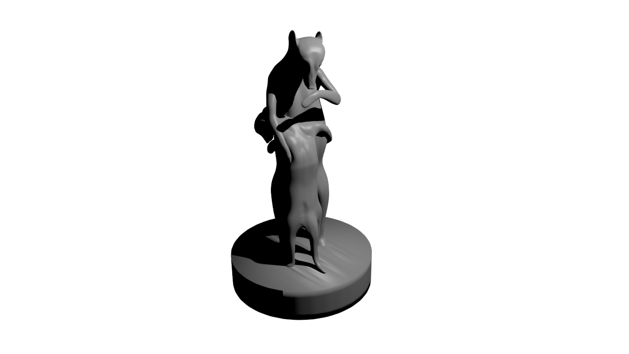 heerkat sarılmak pinshape meerkat kedi kat sevimli anne 3D print model - Mito3D