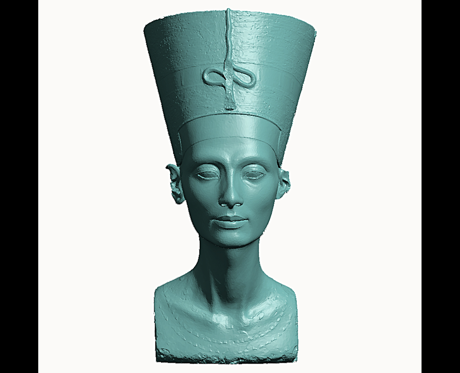 buste reine néfertiti réel scan 3d pinshape egypte statuette nefertiti 3D print model - Mito3D