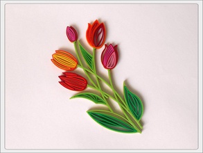 quilling tulips pinshape 3d-design 3d print model - Mito3D