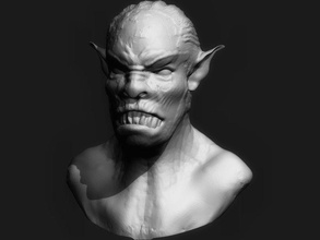 orc head pinshape gnome medieval creature monster 3d print model - Mito3D