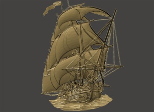 boat-relief pinshape 3d-design 3d print model - Mito3D